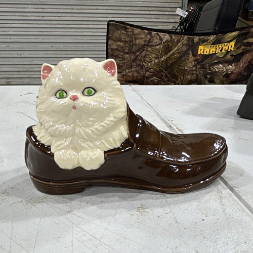 Ceramic glazed cat boot - ceramic,
