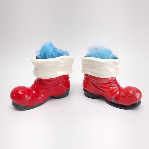 Vtg santa red boot white - red,