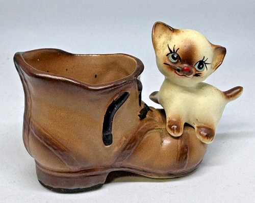 Antique enesco ceramic siamese - antique,
