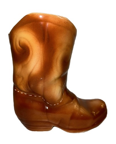 Vtg western boot planter vase - western,