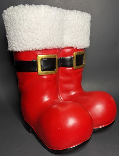Red santa boots - boots, sherpa