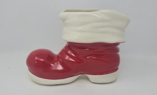 Vintage ceramic santa boot - ceramic,
